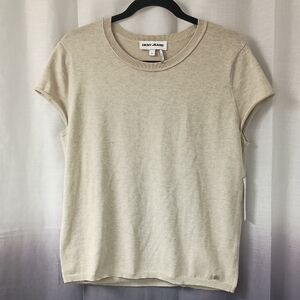 DKNY Jeans Pebble Heather Short Sleeve Sweater XL